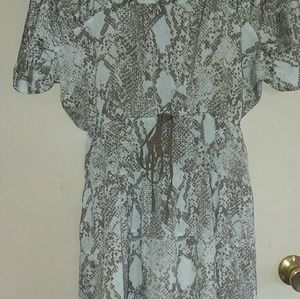 Loft Dress brown snake skin print xs dress petites
